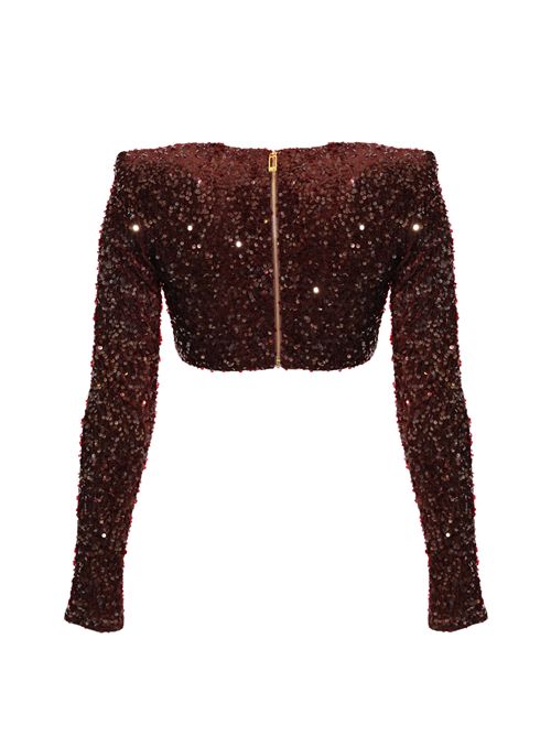 Top in paillettes Merlot Elisabetta Franchi | TO04657E2EA4
